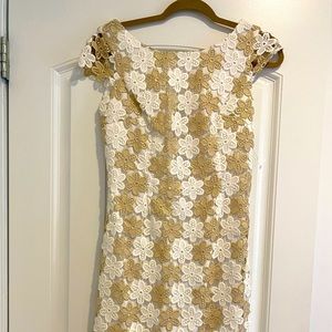 Lilly Pulitzer white and gold dress